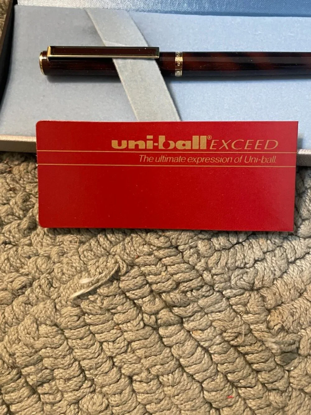 Vintage Uni-Ball Exceed Lacquered Tortoise Shell Rollerball Pen Original Case